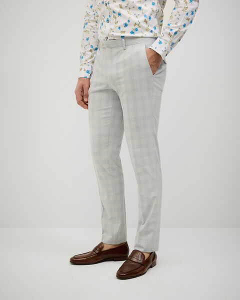 Prince of Wales Check Tailored Pant, Grey Check, hi-res